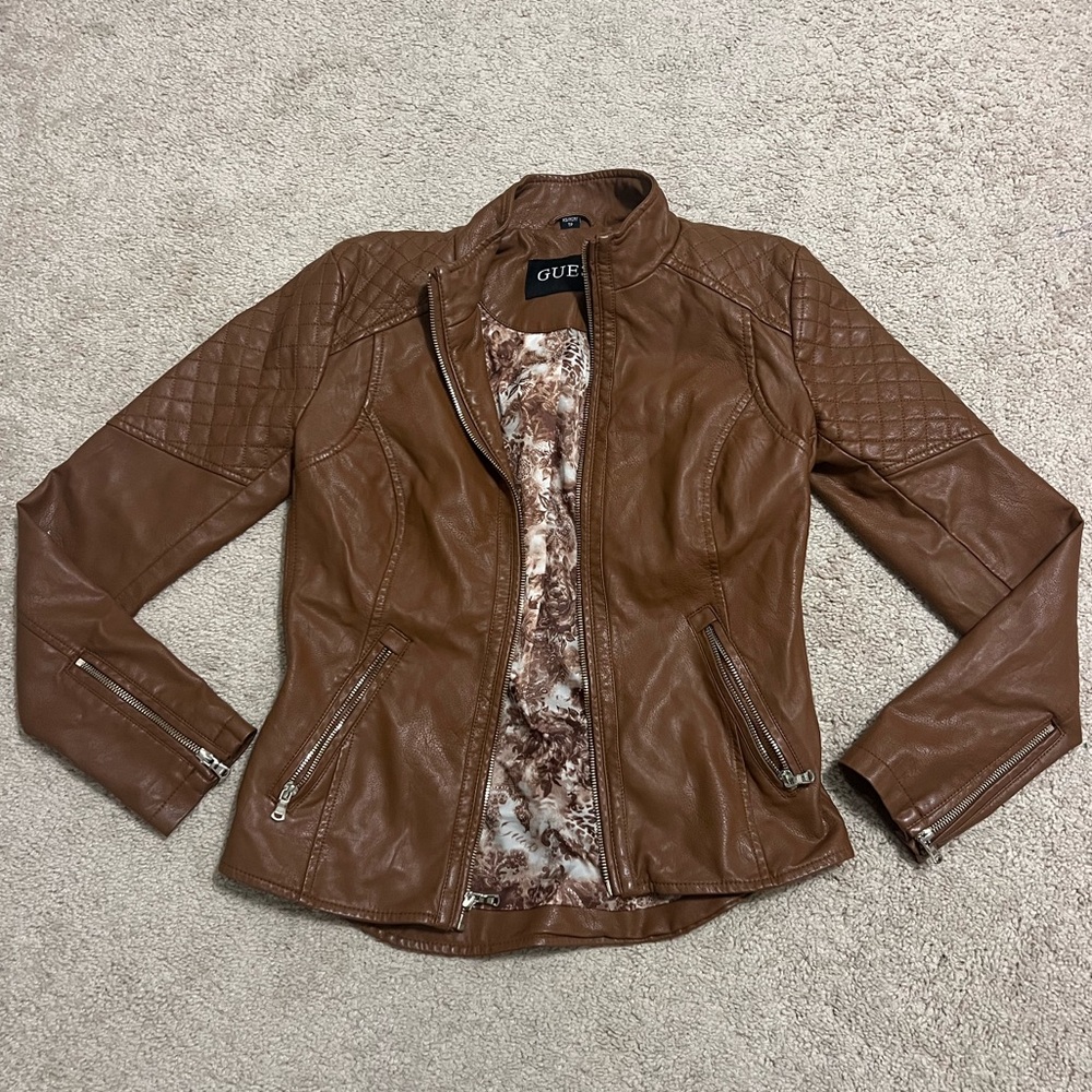 GUESS Brown Quilted Women's Jacket